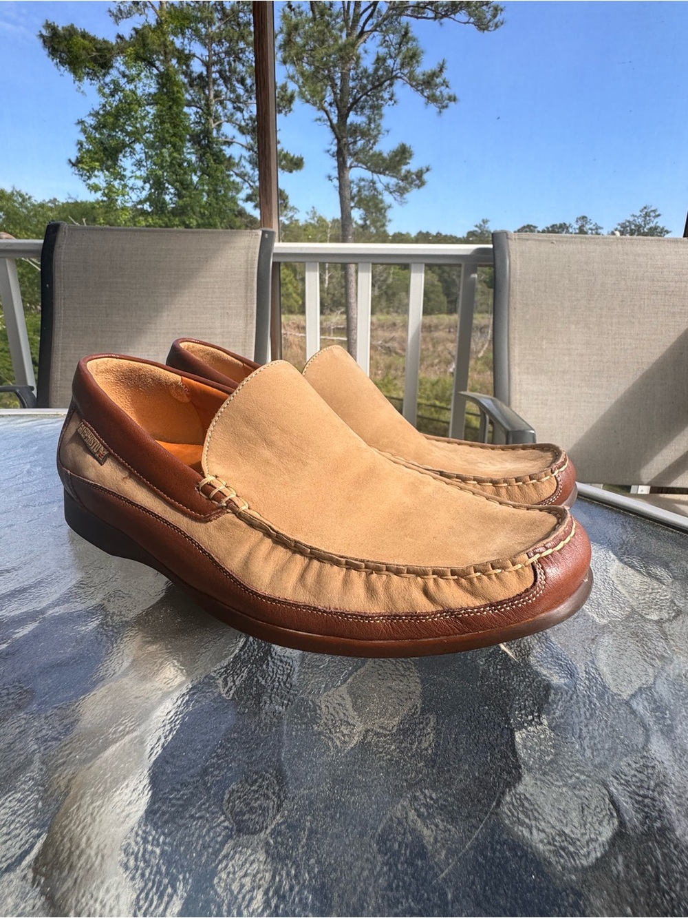 Mephisto Baduard Shoes Men's sz 11 tan brown nubuck leather Moc Driving Loafers